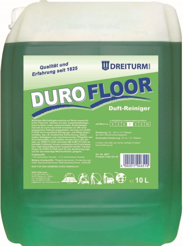 Detergent pardoseli cu miros placut 10L - PH concentrat 8 in concentratie 7 - DuroFloor - Dreiturm