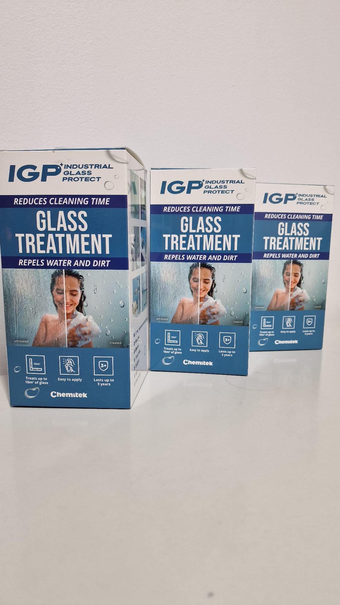 Set curatare si tratare suprafete din sticla si inox | IGP Kit | Chemitek